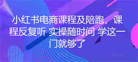 小红书电商课程及陪跑，课程反复听 实操随时问 学这一门就够了-侠客分享网