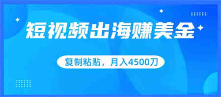 短视频出海赚美金，复制粘贴批量操作，小白轻松掌握，月入4500美刀-侠客分享网