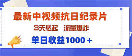 （9579期）最新中视频抗日纪录片，3天必起，流量爆炸，单日收益1000＋-侠客分享网