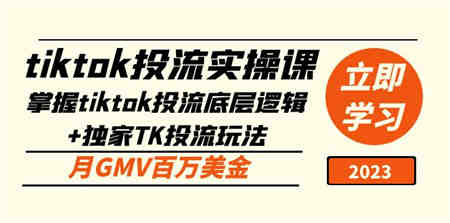 tiktok投流实操课：掌握tiktok投流底层逻辑+独家TK投流玩法 月GMV百万美金-侠客分享网