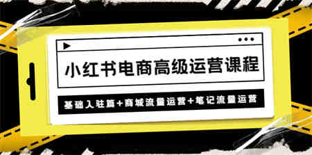 小红书电商高级运营课程：基础入驻篇+商城流量运营+笔记流量运营-侠客分享网