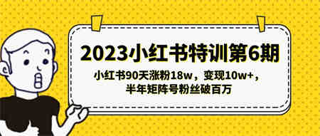 2023小红书特训第6期，小红书90天涨粉18w，变现10w+，半年矩阵号粉丝破百万-侠客分享网