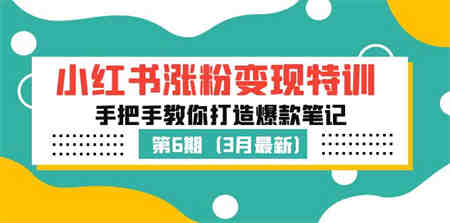 小红书涨粉变现特训·第6期，手把手教你打造爆款笔记（3月新课）-侠客分享网