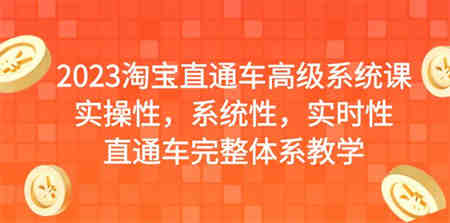 2023淘宝直通车高级系统课，实操性，系统性，实时性，直通车完整体系教学-侠客分享网