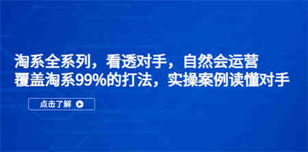 淘系全系列，看透对手，自然会运营，覆盖淘系99%·打法，实操案例读懂对手-侠客分享网