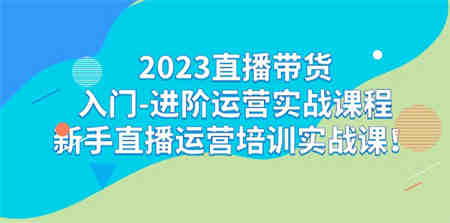 2023直播带货入门-进阶运营实战课程：新手直播运营培训实战课！-侠客分享网