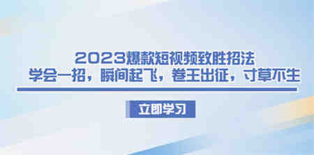 2023爆款短视频致胜招法，学会一招，瞬间起飞，卷王出征，寸草不生-侠客分享网