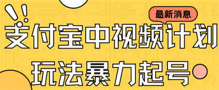 支付宝中视频玩法暴力起号影视起号有播放即可获得收益（带素材）-侠客分享网