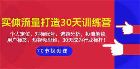 实体流量打造30天训练营：个人定位，对标账号，选题分析，投流解读（70节）-侠客分享网