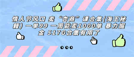 情人节风口 卖“杏商”课合集(海王秘籍) 一单99 一周能卖1000单 暴…-侠客分享网