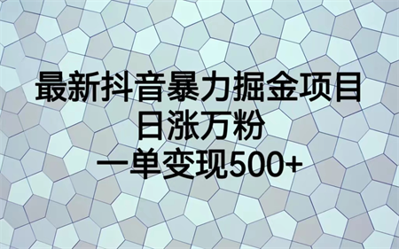 最火热的抖音暴力掘金项目，日涨万粉，多种变现方式，一单变现可达500+-侠客分享网