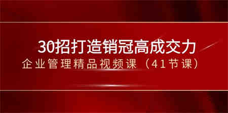 30招-打造销冠高成交力-企业管理精品视频课（41节课）-侠客分享网