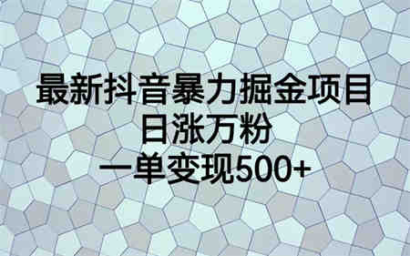 最新抖音暴力掘金项目，日涨万粉，一单变现500+-侠客分享网