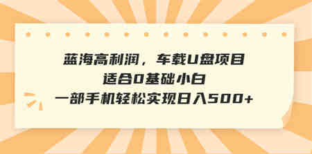 蓝海高利润，车载U盘项目，适合0基础小白，一部手机轻松实现日入500+-侠客分享网