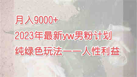 月入9000+2023年9月最新yw男粉计划绿色玩法——人性之利益-侠客分享网