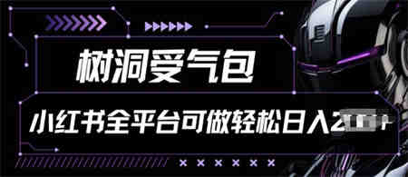 小红书等全平台树洞受气包项目，轻松日入一两张-侠客分享网