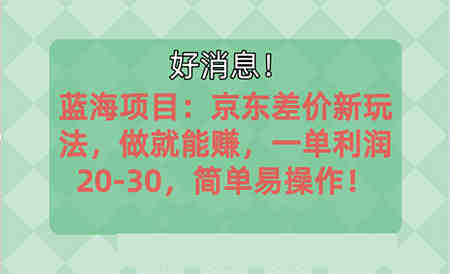 越早知道越能赚到钱的蓝海项目：京东大平台操作，一单利润20-30，简单易操作-侠客分享网