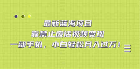 最新蓝海项目，靠禁止废话视频变现，一部手机，小白轻松月入过万！-侠客分享网