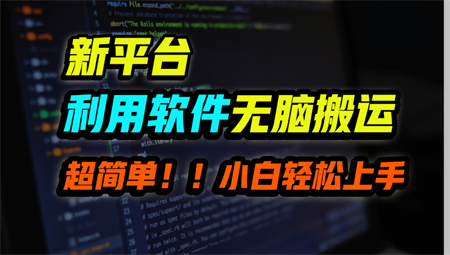 新平台用软件无脑搬运，月赚10000+，小白也能轻松上手-侠客分享网