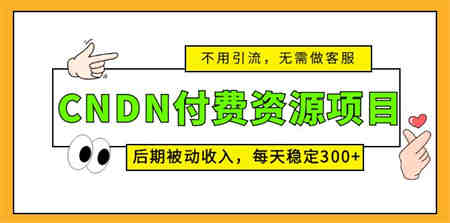 CNDN付费资源项目，不用引流，无需做客服，后期被动收入，每天稳定300+-侠客分享网