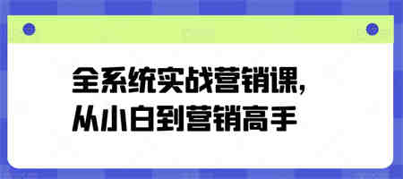 全系统实战营销课，从小白到营销高手-侠客分享网