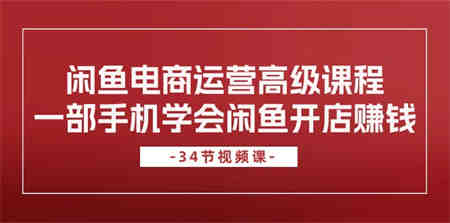 （10686期）闲鱼电商运营高级课程，一部手机学会闲鱼开店赚钱（34节课）-侠客分享网