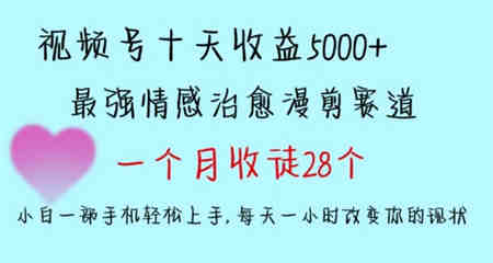 十天收益5000+，多平台捞金，视频号情感治愈漫剪，一个月收徒28个，小白一部手机轻松上手-侠客分享网