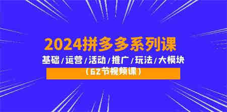 （10019期）2024拼多多系列课：基础/运营/活动/推广/玩法/大模块（62节视频课）-侠客分享网