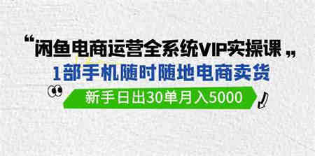 （9547期）闲鱼电商运营全系统VIP实战课，1部手机随时随地卖货，新手日出30单月入5000-侠客分享网