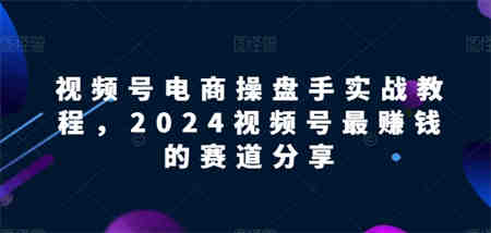 视频号电商实战教程，2024视频号最赚钱的赛道分享-侠客分享网