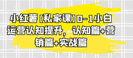 小红薯【私家课】0-1小白运营认知提升，认知篇+营销篇+实战篇-侠客分享网