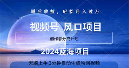 2024蓝海项目，3分钟自动生成视频，月入过万-侠客分享网