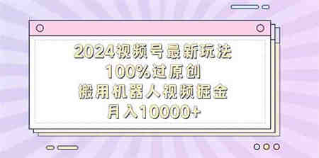 （9151期）2024视频号最新玩法，100%过原创，搬用机器人视频掘金，月入10000+-侠客分享网