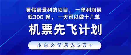 2024最新项目，冷门暴利，整个暑假都是高爆发期，一单利润300+，二十…-侠客分享网