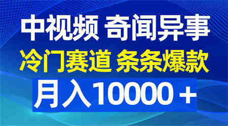 （9627期）中视频奇闻异事，冷门赛道条条爆款，月入10000＋-侠客分享网