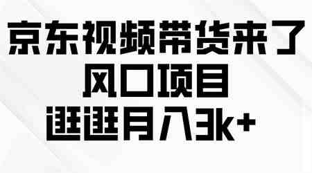 （10025期）京东短视频带货来了，风口项目，逛逛月入3k+-侠客分享网