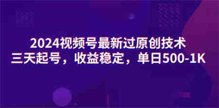 （9506期）2024视频号最新过原创技术，三天起号，收益稳定，单日500-1K-侠客分享网