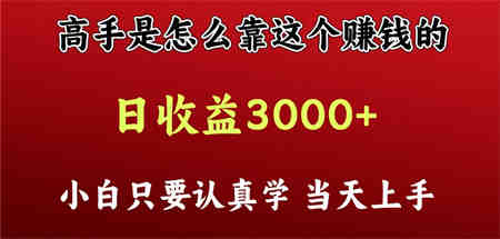 看高手是怎么赚钱的，一天收益至少3000+以上，小白当天上手-侠客分享网