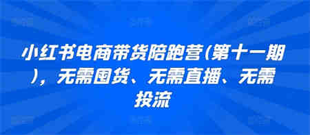 小红书电商带货陪跑营(第十一期)，无需囤货、无需直播、无需投流-侠客分享网