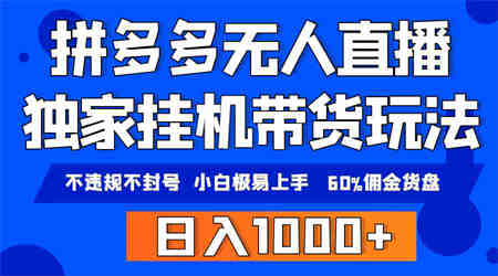 （9511期）拼多多无人直播带货，纯挂机模式，小白极易上手，不违规不封号， 轻松日…-侠客分享网