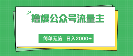 （10310期）撸爆公众号流量主，简单无脑，单日变现2000+-侠客分享网