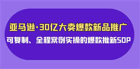 亚马逊30亿大卖爆款新品推广，可复制、全程案例实操的爆款推新SOP-侠客分享网