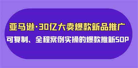 （9944期）亚马逊30亿·大卖爆款新品推广，可复制、全程案例实操的爆款推新SOP-侠客分享网