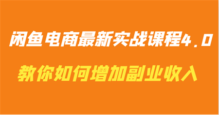 闲鱼电商最新实战课程4.0-教你如何快速增加副业收入-侠客分享网