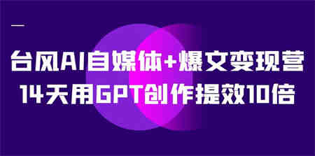 台风AI自媒体+爆文变现营，14天用GPT创作提效10倍（12节课）-侠客分享网