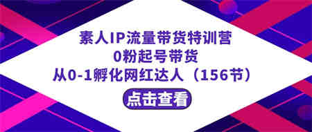 繁星·计划素人IP流量带货特训营：0粉起号带货 从0-1孵化网红达人（156节）-侠客分享网