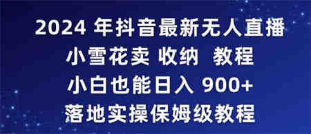 2024年抖音最新无人直播小雪花卖收纳教程，小白也能日入900+落地实操保姆级教程-侠客分享网