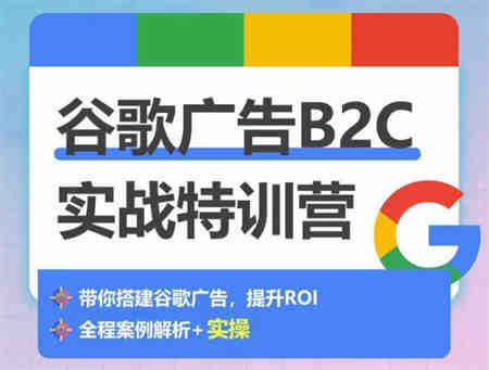 谷歌广告B2C实战特训营，500+谷歌账户总结经验，实战演示如何从0-1搭建广告账户-侠客分享网