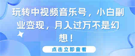 玩转中视频音乐号，小白副业变现，月入过万不是幻想-侠客分享网