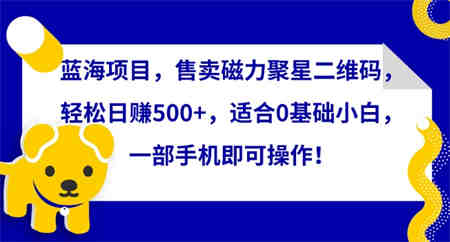 蓝海项目，售卖磁力聚星二维码，轻松日赚500+，适合0基础小白，一部手机即可操作-侠客分享网